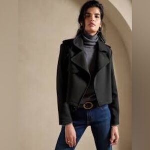 Banana Republic BONDED GABARDINE JACKET Black